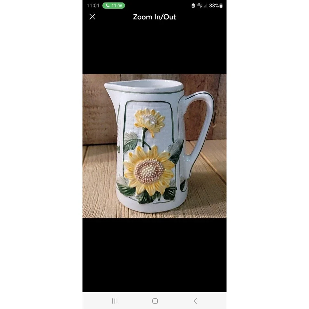 Vintage-collectible Jay Willford Sunflower Water Pitcher